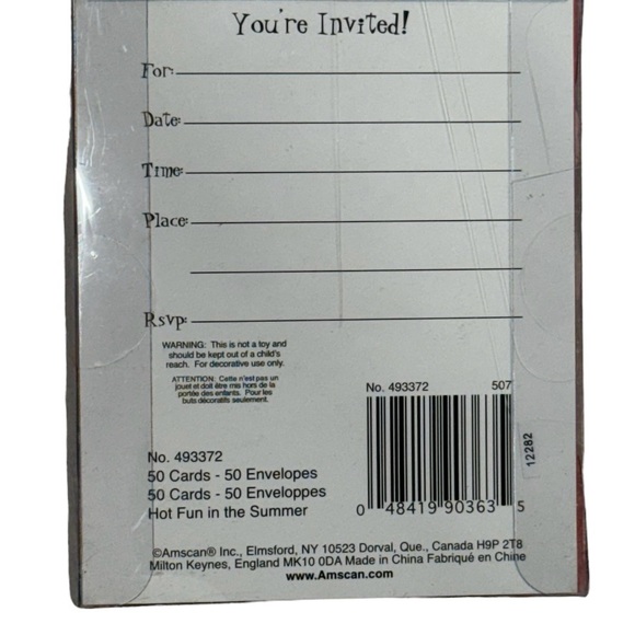 Amscan novelty floral invitations & envelopes. Set of 50 brand new in package! - Picture 2 of 7